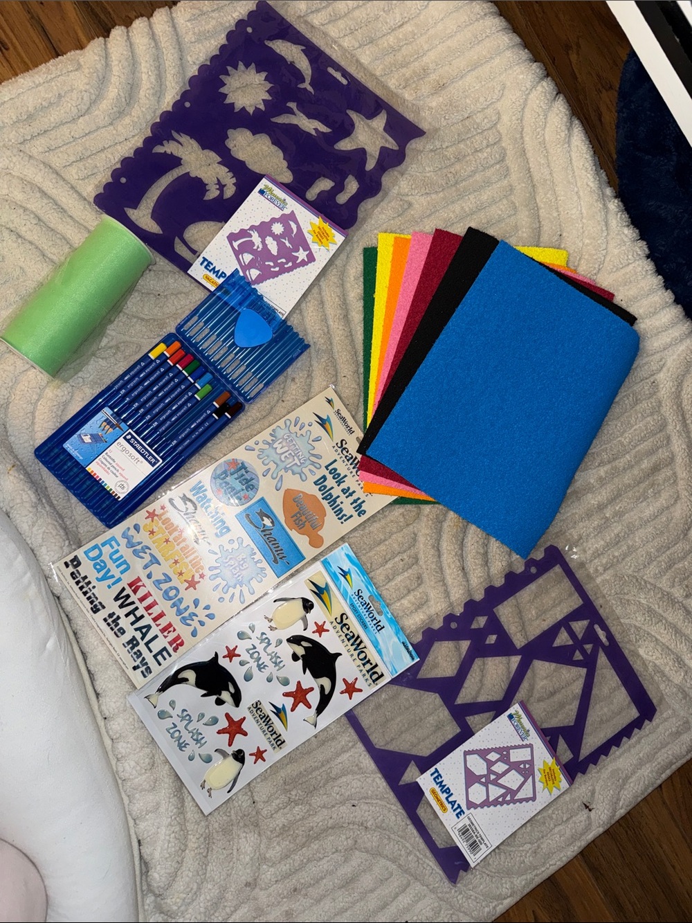 Y2K stickers and Kids Craft Supplies Bundle - Colorful Foam Sheets & Stencils